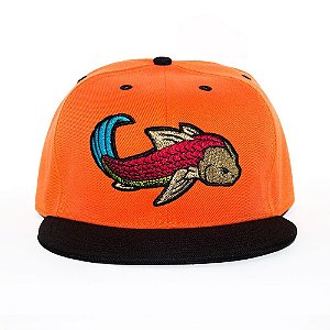 Boné Black Blue Snapback Carpa Laranja / Preto