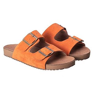 Sandálias Birken couro Laranja