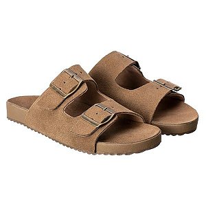 Sandálias Birken couro bege