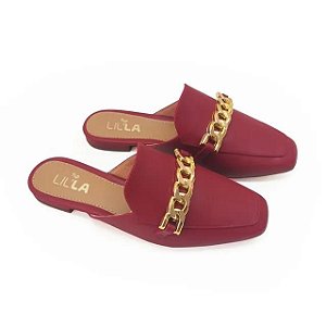 Sandálias mule cor vinho