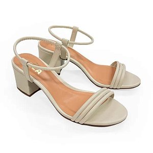 Sandália salto elegance branco off