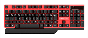 Combo Kross Teclado e Mouse USB, Sem Fio, Elegance - KE-KM553V1 Preto/Vermelho