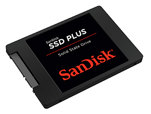 SSD Sandisk Plus, Leitura 535MB/s, Gravação 350MB/s 1TB