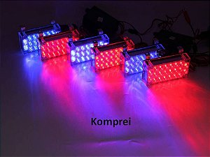 Giroflex Strobo - 132 Leds Vermelho X Vermelho P/ Viaturas