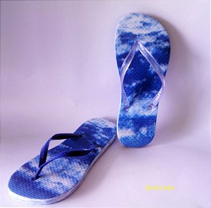 CHINELO MARMORIZADO - AZUL E BRANCO