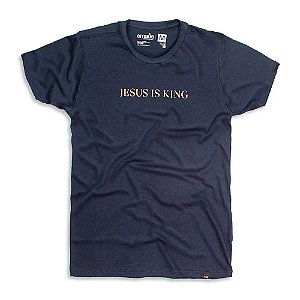 CAMISETA JESUS IS KING (MARINHO)