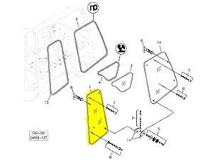 Vidro  Lateral Traseiro (Janela) RANDON  RK406B / RD406A / RK406 - Direito / Esquerdo - Cod - 219001945