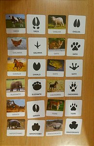Flashcards Pegadas dos Animais