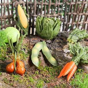 Miniaturas e flashcards vegetais e legumes