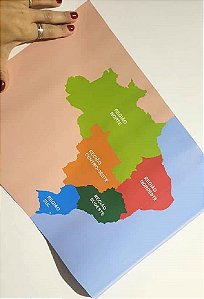 Mapa das regiões do Brasil em lona