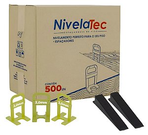 Kit Espaçador 500 Peças de Nivelador + 100 Cunhas - Sistema Nivelatec