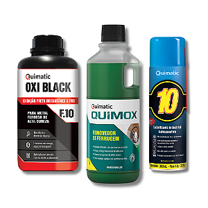 Kit Oxidação Instantânea Oxi Black F10 + Quimox 1 L + Quimatic 10