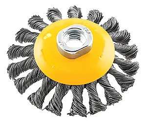 Escova De Aço Rotativa Cônica Trançada 5 Polegadas