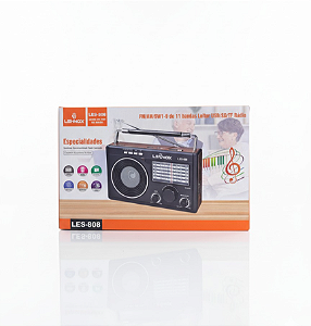 Rádio Portátil Lehmox LES-808 – Compacto, Recarregável e com Som Forte