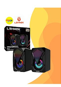 Alto-Falante para PC Lehmox LEY-1916 USB P2 Som Potente Estéreo Caixa de Som para Notebook