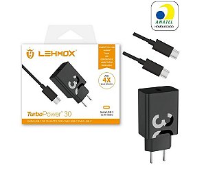 Carregador Turbo Tipo-C Lehmox LE-490 - 30W de Potência