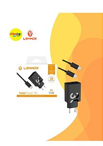 Carregador Turbo Tipo-C Lehmox LE-490 - 30W de Potência
