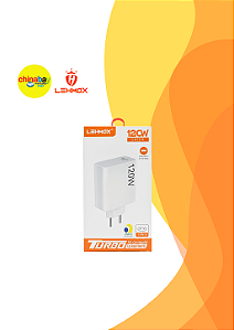 Fonte Turbo Lehmox LE-626 Tipo-C 120W – Potência e Desempenho em Carregamento Rápido
