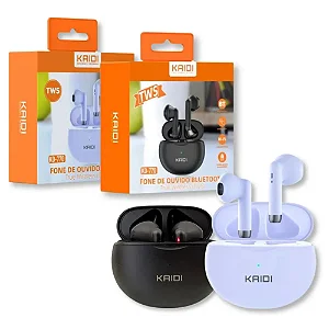 Fone de Ouvido Bluetooth TWS Kaidi KD-770 Som Estéreo- Sortidas