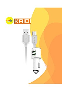 Carregador Veicular Kaidi KD-303S – Rápido, Duplo USB