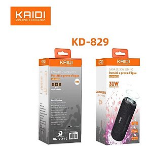 Caixa de Som Bluetooth Kaidi KD-829 – 31W, Portátil e à Prova d'Água