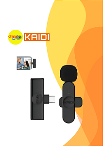Microfone de Lapela Sem Fio Kaidi KMF5-C – Para Tipo-C