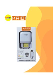 Carregador Kaidi KD-556A – Duplo USB + Cabo /Lightning | 2.4A