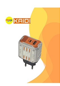 Carregador Turbo Kaidi KD-692 – 45W, USB e USB-C, Carregamento Rápido