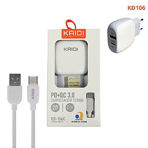 Carregador Turbo Kaidi KD-106C – Tipo-C