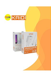 Carregador Turbo Kaidi KD-111C + Cabo Tipo-C – Saída USB 18w