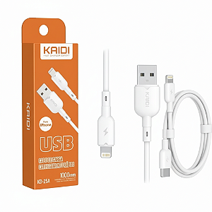 Cabo de dados e carregamento kaidi para lightning/ios - 1 Metro