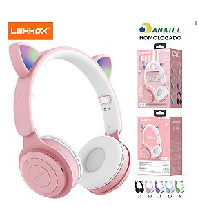 Fone de Ouvido de Gatinho Lehmox LEF-1059 – Cor Sortida