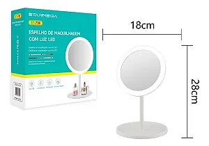 Espelho de Maquiagem com luz de LED Starmega – 3 led cores