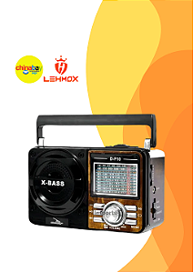 Rádio Portátil Lehmox LES-1088A – Som Claro e Multifuncional! - Cor Sortida