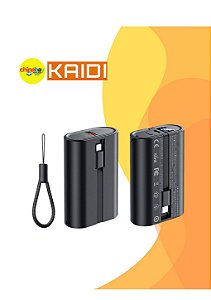 Carregador Portátil Power Bank Kaidi KD-01P 10.000mAh - Carga Rápida - Cor Sortida