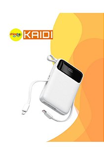 Carregador Portátil Power Bank Kaidi KNC-922 20.000mAh – Alta Capacidade - Cor Sortida