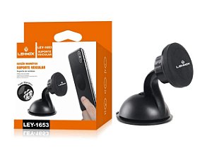 Suporte Veicular Magnético Lehmox LEY-1653 – Fixação por Ventosa, Rotação 360°, Forte e Estável