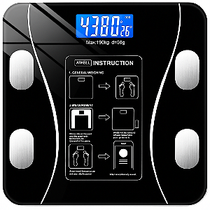 Balança Digital Controle Peso Corporal Bioimpedância Precisão - Altomex AL-SF011 - Preto