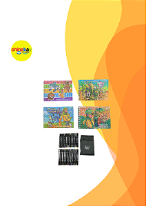 Kit Caderno Bobbie Goods + Canetinhas Ponta Dupla 24 Cores
