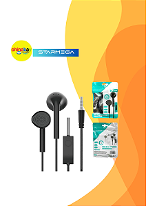 Fone de Ouvido Estéreo com Microfone ST1020 Starmega – Preto ou Branco