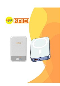 Carregador Portátil Power Bank Kaidi KD-998 10000mAh – Indução Wireless + PD – Compacto e Potente - Sortidas