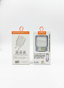 Carregador Turbo Kaidi KD-550s + Cabo Micro/v8 – Saída USB