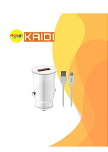 Carregador Veicular Turbo Kaidi KD-501A 18W para iPhone – Lightning