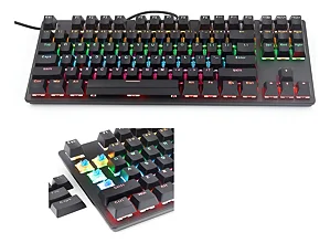 Teclado Gamer Mecânico Usb Blue Português Rgb Pc Ley-2080 Cor De Teclado Preto