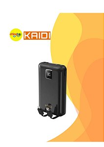 Carregador Portátil Power Bank 10000mah Kaidi Tela Visor Led Preto cores sortida