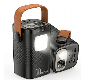Carregador Portátil Power Bank Turbo 60.000mah 22.5w Eletro Preto