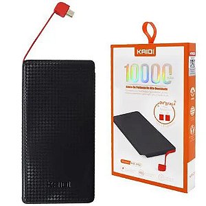 Carregador Portátil Power Bank 10000mAh Kaidi KD-951 Cor Sortida