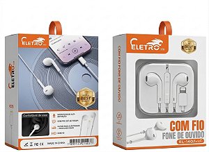 Fone de Ouvido com Fio Tipo-C EletroMex EL-1407-TY com Microfone