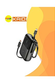 Carregador Power Bank 10000mAh Kaidi KNC-01P com Tela Digital 22.5W Turbo - Cor Sortida
