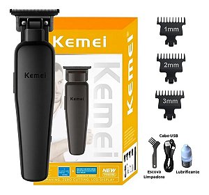 Máquina De Acabamento Corta Cabelo Profissional Kemei 2299